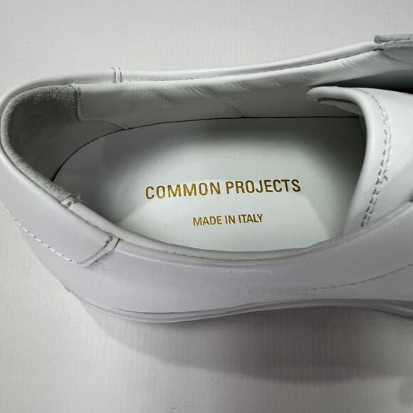 NEW COMMON PROJECTS BBALL Low Top Sneakers White Leather EU 42 US 9 Shoes ITALY - Picture 5 of 12
